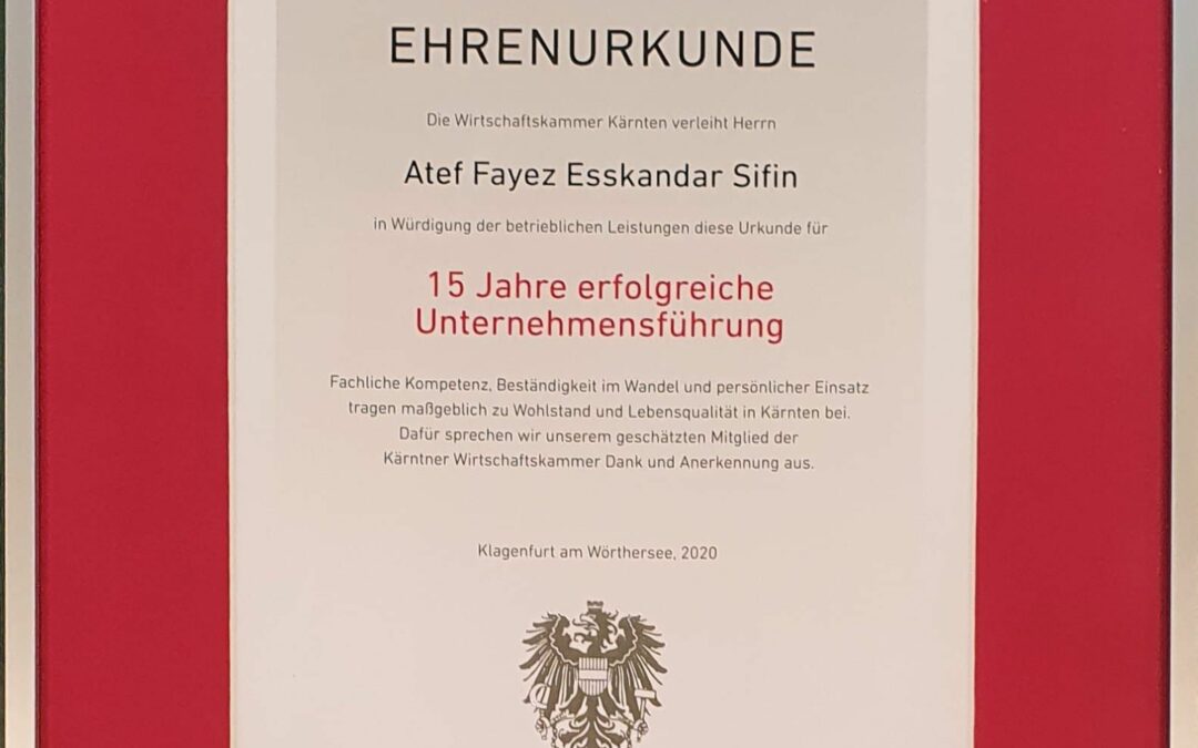 15 Jahre erfolgreiche Unternehmensführung